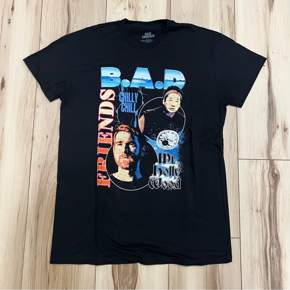 Bad Friends Podcast Limited Release T-Shirt B.A.D. Bobby Lee Santino XL